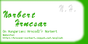 norbert hrncsar business card